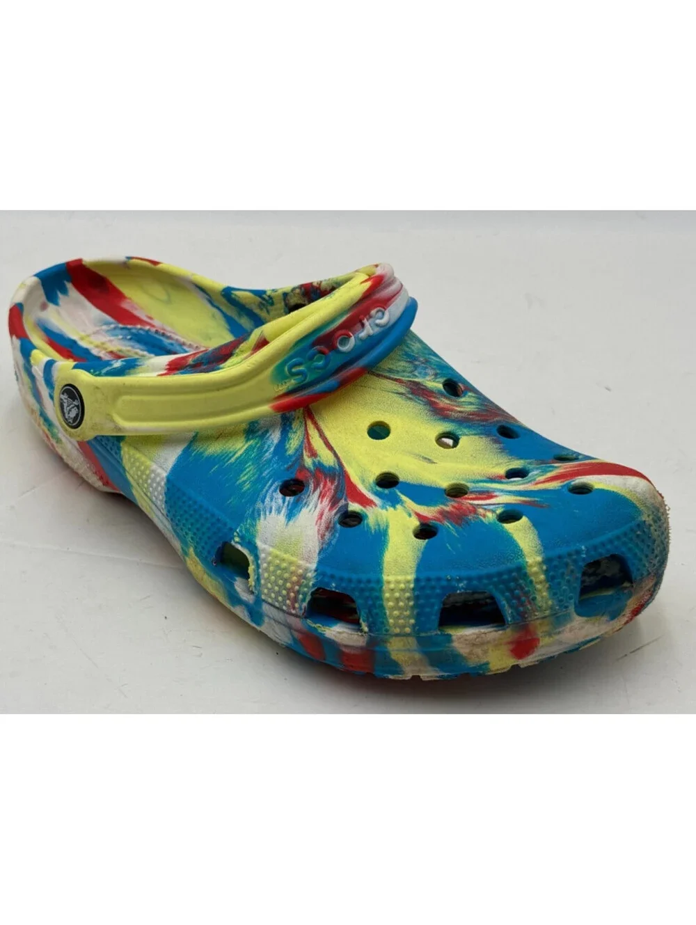 Crocs Classic Marbled Unisex Clogs M8/W10 Multi Round Toe Slip On Shoes 206867